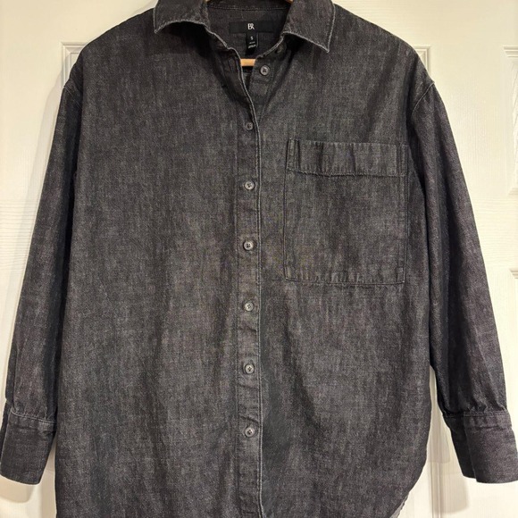Banana Republic Tops - Banana Republic Black Denim Button Down Shirt Women's S Petite